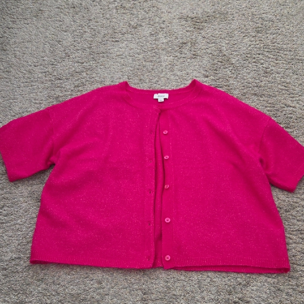CeCe Fuchsia Knit Cardigan